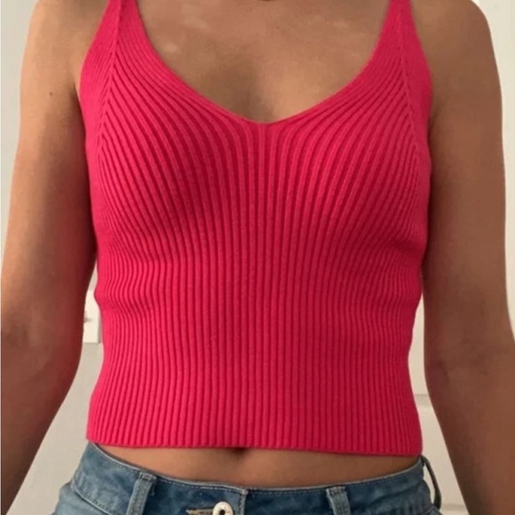 Pink Ribbed Tank Top - Picture 3 of 3